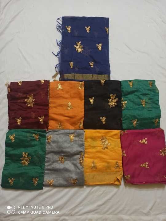 Chanderi silk dupatta with embroidery  uploaded by business on 3/26/2021