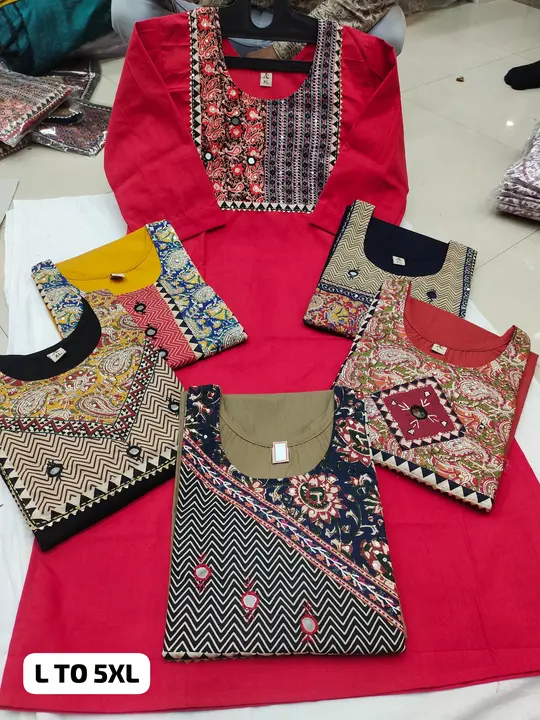 Exclusive Kacchi work cotton kurti uploaded by Vihu fashion on 4/15/2024