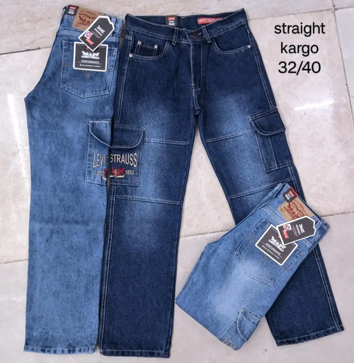 Flat finish full straight jeans 👖 six pocket jeans 👖 size 32/40 rate 395/- uploaded by K.KALIA APPARELS  on 4/15/2024