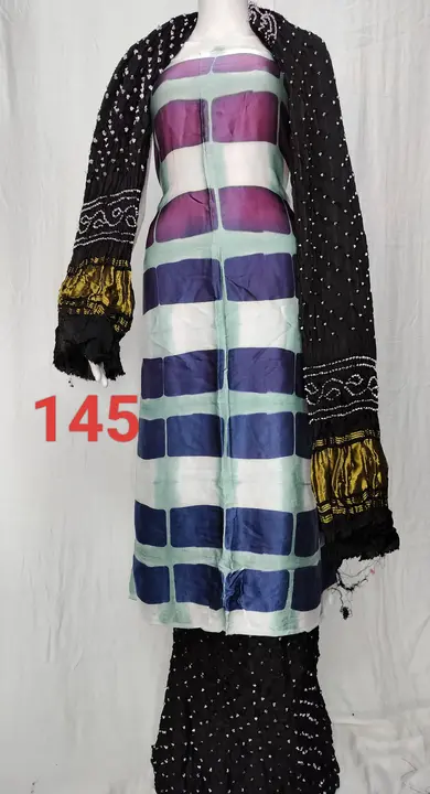 Modal  silk  febaric   3. Pis  suit  set   uploaded by S.A AJARAKH HEND BALOCK PARINT SAREE on 4/16/2024