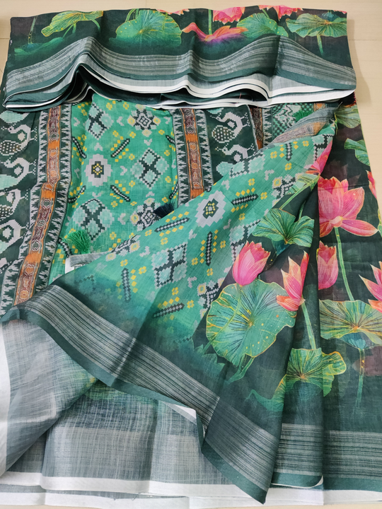 Post image Soft linen digital printed sarees, Wholesale and retails