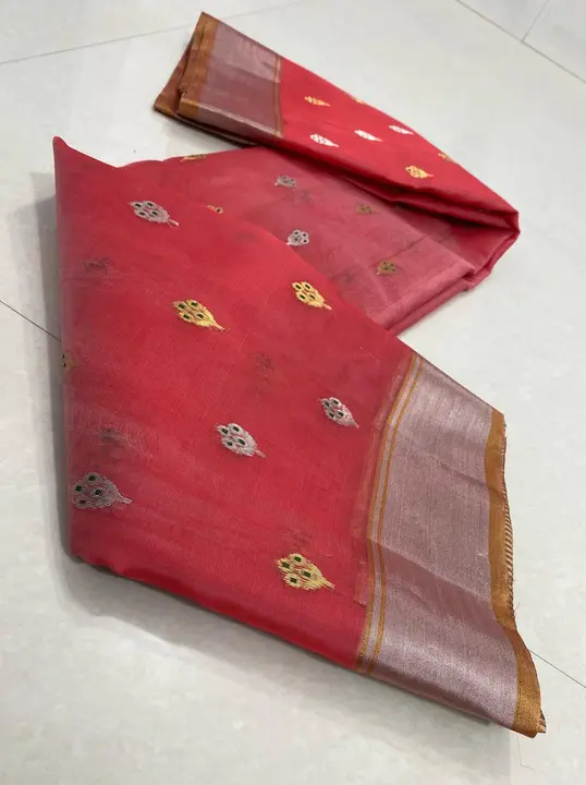 Handloom traditional Chanderi katan silk saree with blouse  uploaded by business on 4/17/2024