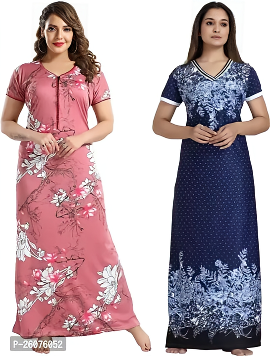 Buy 1 Get 1 Satin Nighty/Night Gown Combo Pack of 2 uploaded by ABiS Enterprises on 4/18/2024