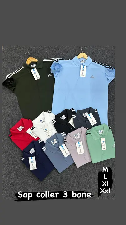 Polo neck men’s T shirt
M L XL XXL 
Moq as per colour chart 
Metty Lycra fabric  uploaded by business on 4/18/2024