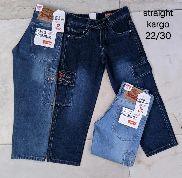 Flat finish full straight jeans 👖 six pocket jeans kids 22/30 rate 345/- uploaded by K.KALIA APPARELS  on 4/19/2024
