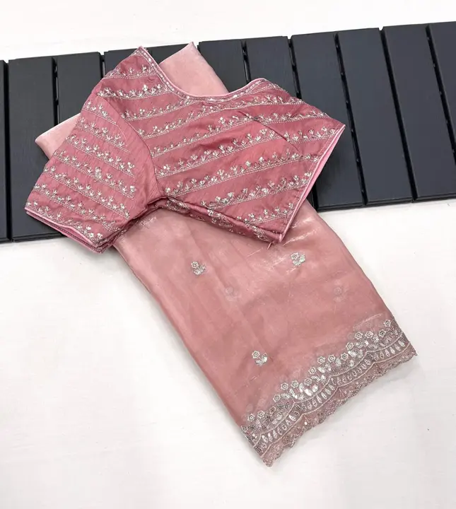 ❤️ New Launching Đěsigner saree*  *Catalogue : Jisha*  *Saree:- Pure soft zimmy choo silk sarees wit uploaded by Marwadi Businessmen on 4/19/2024