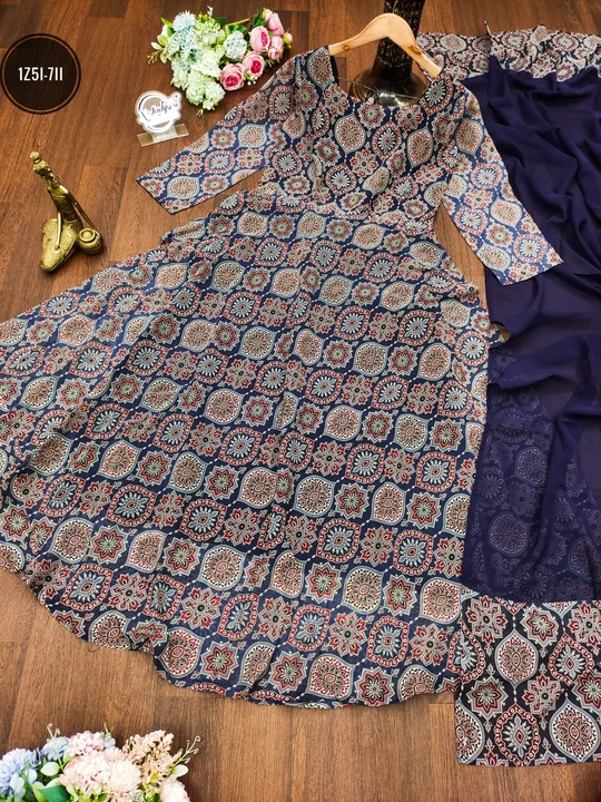 Fox georgette maxi dress with dupatta uploaded by Suyukti Creation on 4/20/2024
