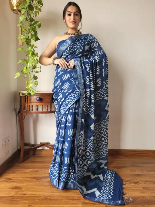 Cotton Linen saree  uploaded by Indiana Creations  on 4/20/2024