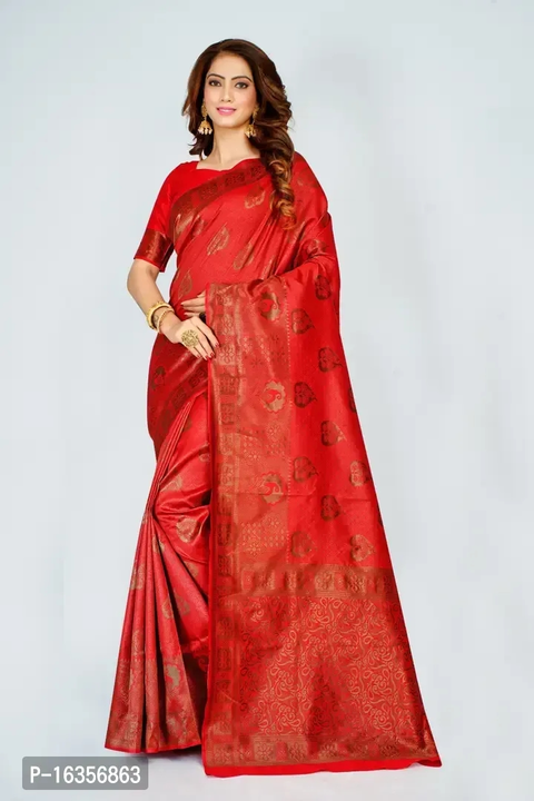 Silk Blend Zari Saree With Blouse Piece uploaded by business on 4/21/2024