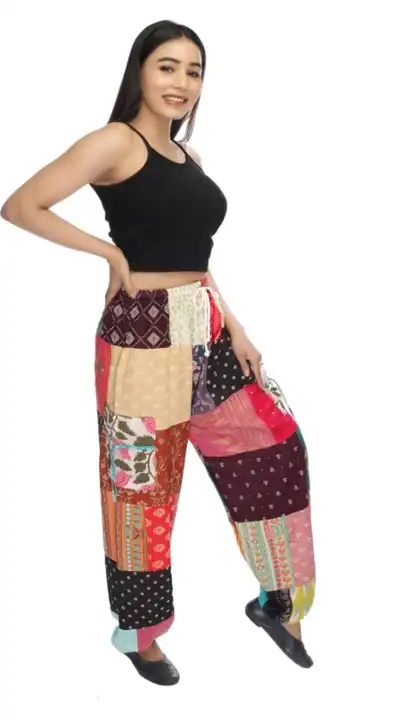 Patchwork multicolour pants  uploaded by Aman Enterprises WhatsApp or call +919711706212 on 4/21/2024