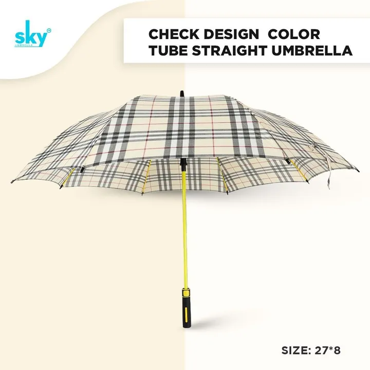 Check Print Fiber Frame Straight Umbrella uploaded by Classic International  on 4/21/2024