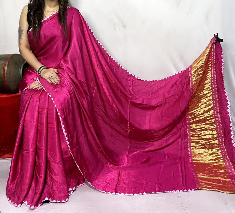 Midal  silk  tissu  pallu    palain  daing   saree  avl uploaded by S.A AJARAKH HEND BALOCK PARINT SAREE on 4/21/2024