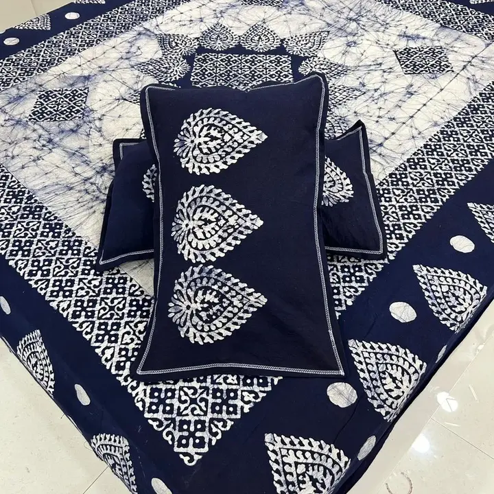 *Wax Batik Hand Block Printed Double Bedsheets With 2 Pillow Covers*

*90*100 In Inch - 7.5-8.5 In F uploaded by NOOR BATIK PRINT  on 4/21/2024