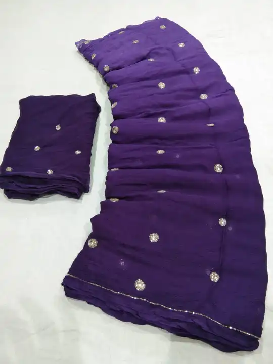 9983344462.  Nazmjn SHIFFON FABRIC SAREE

HANDWRORK BUTTI ALL OVER SAREE 50+

WITH BLOUSE

 uploaded by business on 4/21/2024
