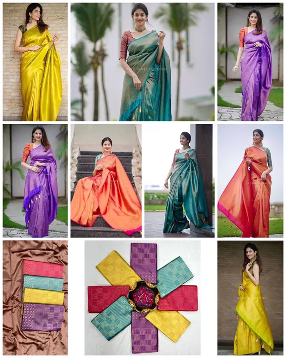Soft lichi silk saree  uploaded by Krishana creation on 4/22/2024