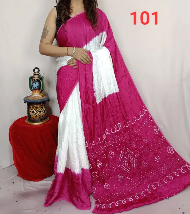 Modal silk arft   bhari   bandej  pallu  saree uploaded by S.A AJARAKH HEND BALOCK PARINT SAREE on 4/22/2024