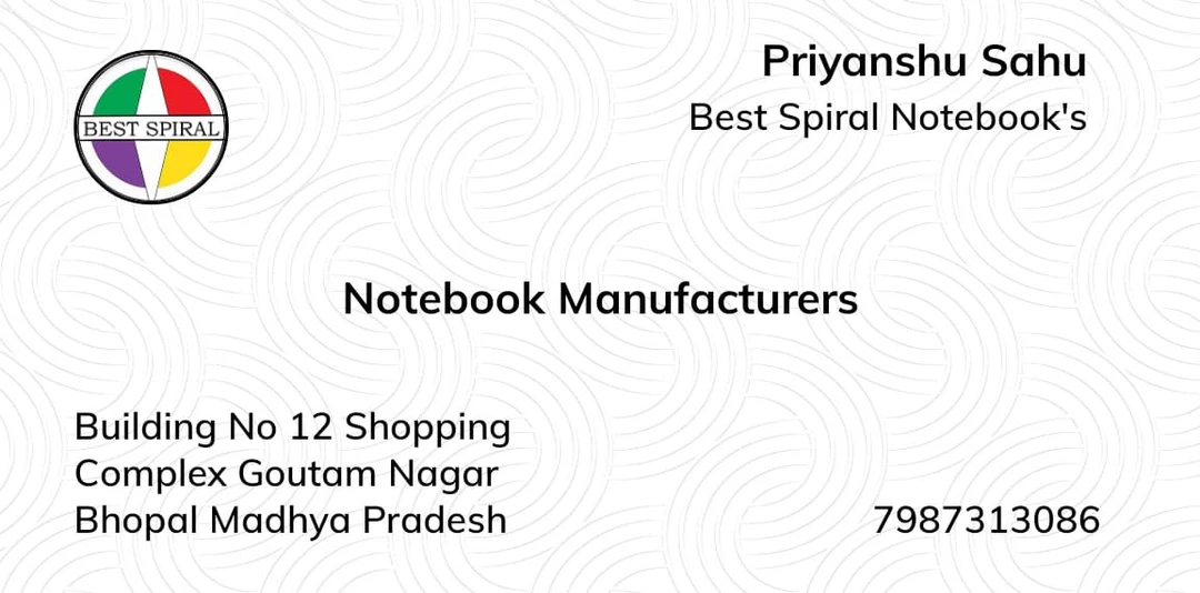 Visiting card store images of Best Spiral Notebook
