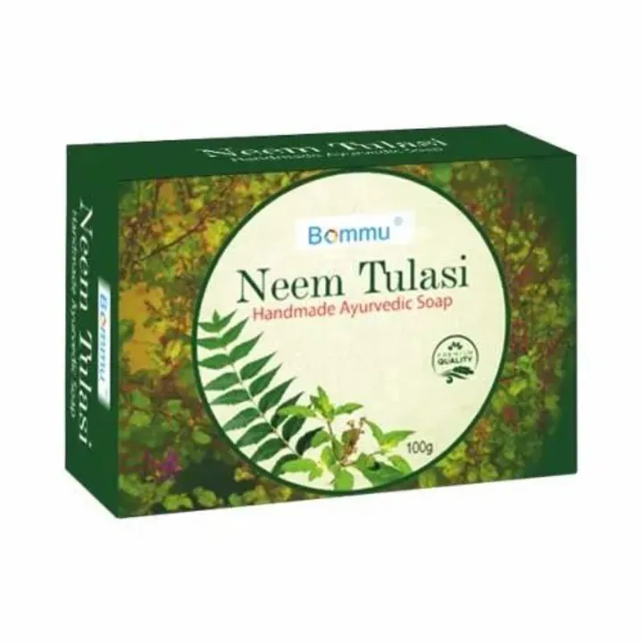Post image Neem Tulasi Soap 100g MRP 50
Neem Tulasi soap is all the nourishment
your skin requires. The anti bacterial
properties of neem essential oil &amp; tulsi
oil exfoliates the skin by cleansing it
from deep with in the skin pores. It helps
to fight skin dryness and cleanses skin
effectively without drying the skin. It
reduces pigmentation and
blemishes. It helps to prevent
pimples and gives glowing skin.