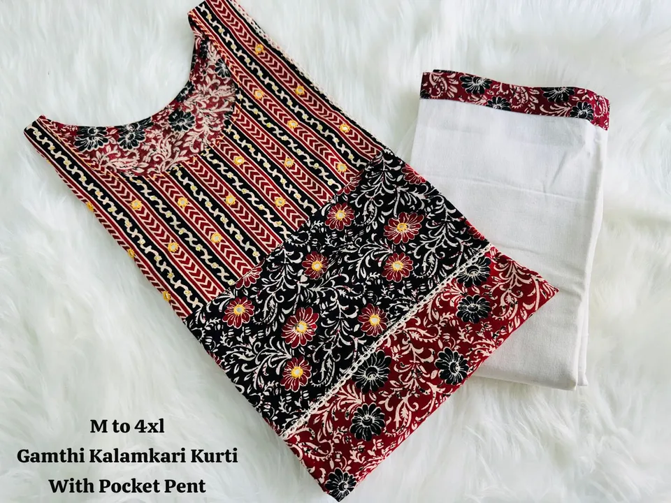 Premium Kalamkari Handwork kurti with Khadi Pant  uploaded by business on 4/23/2024