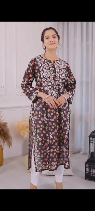 Printed Chanderi Kurti ( Only Bulk ) uploaded by Lucknow chickan Fashion on 4/23/2024