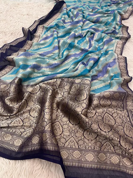 Pure viscos georgette silk saree uploaded by Ahmad Textile on 4/23/2024