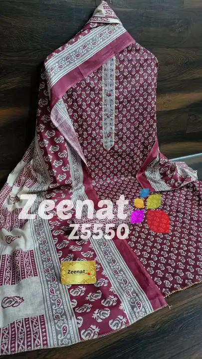 Cotton Self Embroidery Suit  uploaded by Zuberiya Global on 4/23/2024