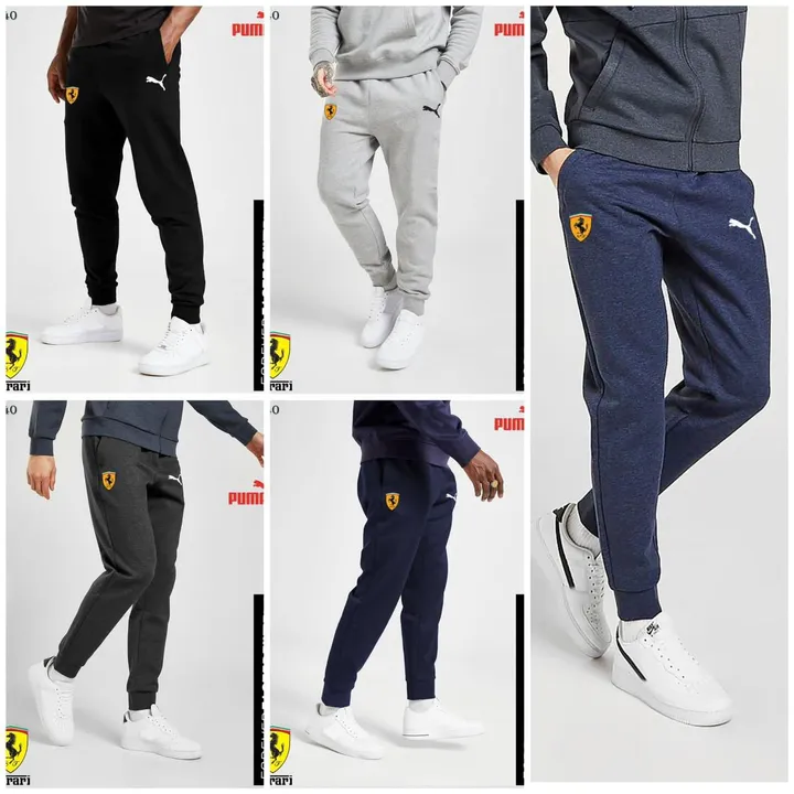 Post image *PUMA FERRARI MENS JOGGER*

Brand   -  *PUMA* (FERRARI)

Style    - MENS NARROW FIT JOGGERS *WITH CUFF* 

Fabric  - 100% COTTON LOOP KNIT

GSM    -  240

Color   - 5 

Size     - *M : L : XL*

Ratio   -  *2   2  2*

Price   - Rs  220/- withoutgst 

Moq    - *30+2=32 pcs*            
 
📌
🔸High quality print
🔸Original Brand Tag 
🔸Single Side Pocket Zip  &amp; Double Side Rib 
🍁All Goods Are Packed With Single Pcs Brand Poly Bag &amp; 5 pcs Master Cover 
✅ *READY FOR DELIVERY* 🚚
