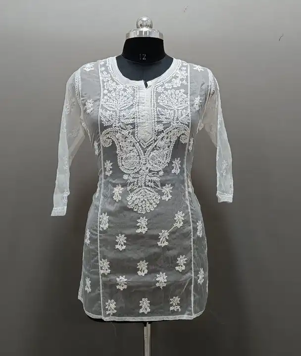 Kurti
Fabric organza
Length 32 
Size 36 to 40
Base white
Dry clean only..... uploaded by business on 4/24/2024