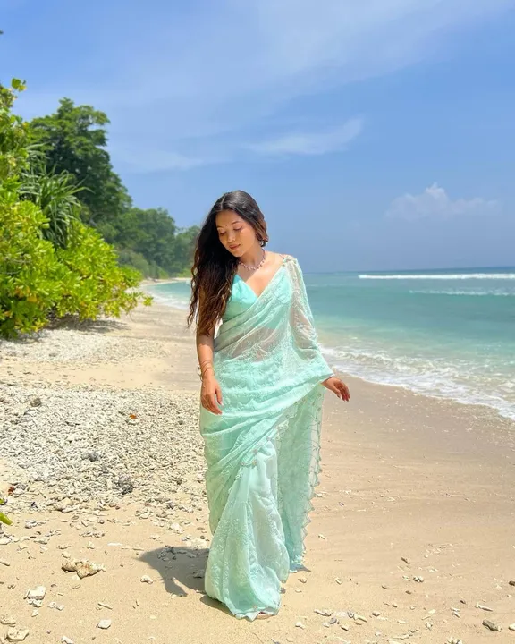 Georgette saree  uploaded by business on 4/24/2024