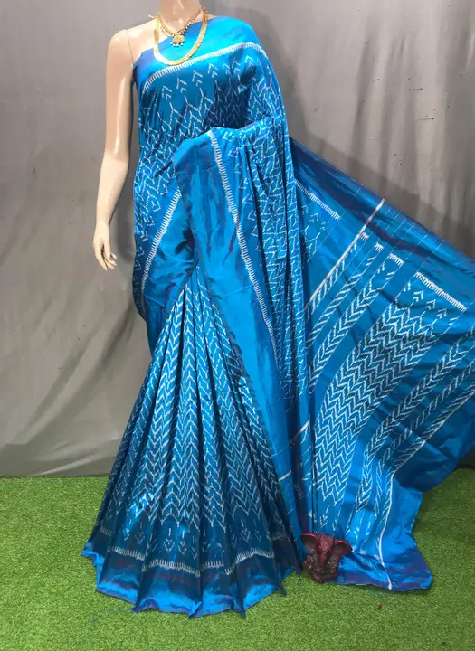 Pochampally Pure Silk saree with blouse  uploaded by Quikcarts online services on 4/25/2024