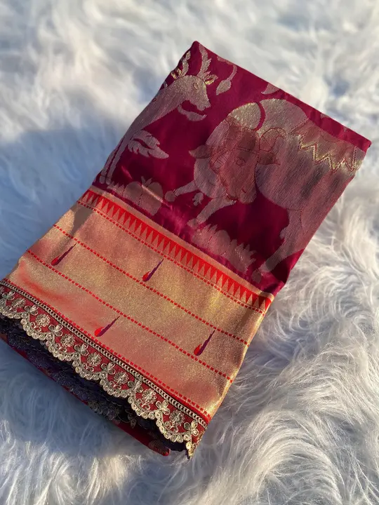 New Catalogue ❣️❣️❣️  *Catalog: Gauri*  Soft Paithani silk saree with rich contrast weaving pallu.   uploaded by Marwadi Businessmen on 4/25/2024