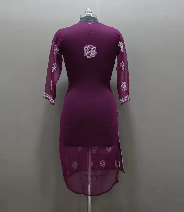 Kurti 
Fabric- georgette 
Size 36 to 42
Length- 44
Gulab work... uploaded by Msk chikan udyog on 4/25/2024