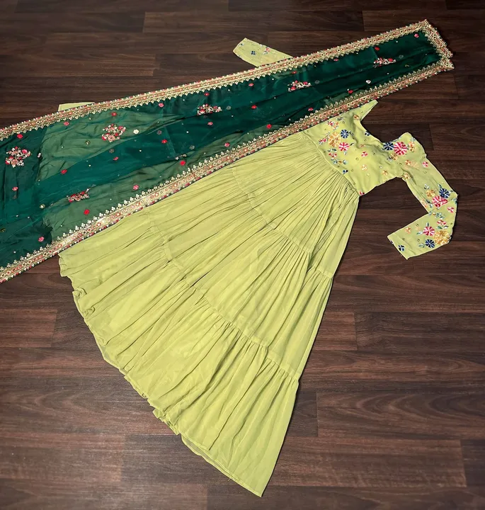 Faux Georgette gown with Russian silk dupatta uploaded by Suyukti Creation on 4/25/2024