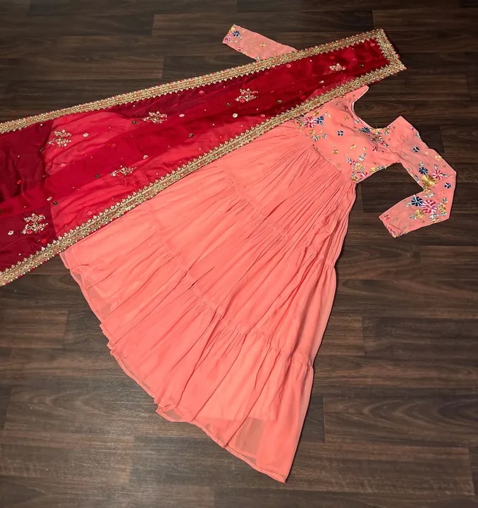 Faux Georgette gown with Russian silk dupatta uploaded by Suyukti Creation on 4/25/2024