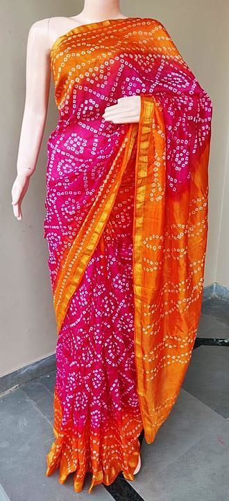 *Rajasthani Bandhani Silk Sarees
Art Silk Fabric
 6.25 mtr length approx*
With blouse uploaded by business on 7/19/2020