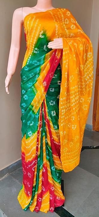 *Rajasthani Bandhani Silk Sarees
Art Silk Fabric
 6.25 mtr length approx*
With blouse
Price + S uploaded by business on 7/19/2020