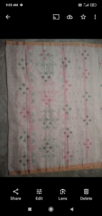 A lilen by lilen Saree lenght 6.5 Meter Bohar 46inche Rs 6200 uploaded by Handloom product on 4/26/2024