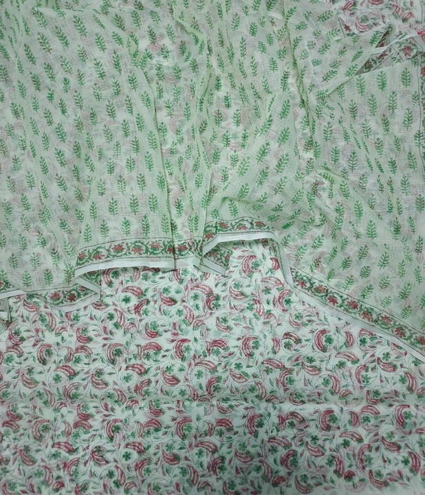 Kota doria hand block print suit  uploaded by Handloom fabric on 4/26/2024