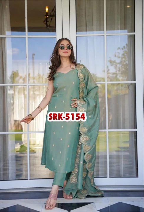 Post image *Presenting New Trendy Summer Collection 🔥🌸✨*

SRK-5154

*👉 Rate:-850

Rm68 with shipping for 1 piece

*Fabric Detail*

💃👚*Top*👚💃
*Top Fabric*         :Pure Chinnon Silk With Embroidery Sequence Work With Full Sleeve

*Top Inner*  :Heavy Micro Cotton
*Top Length:-39-40Inch*
*Top Size*.            :
*M(38),L(40),Xl(42),XXL(44)*
*(FULLY STITCHED READY TO WEAR)*

💃👚 *Bottom*👚💃
*Bottom  Fabrics* :Pure Chinnon Silk With Elastic 
*(Full stitched)* 
*Bottom Length*:40-41 Inch
*(fully stitched)*

💃👚 *Dupatta* 👚💃
*Dupatta Fabric* :Pure Chinnon Silk With Embroidery Sequence Work

⚖️ *Weight*  : 800gm

💕*One Level Up*💕
👌*A One Quality*👌*Presenting New Trendy Summer Collection 🔥🌸✨*

SRK-5154

*👉 Rate:-950+$*

Rm68 with shipping for 1 piece

*Fabric Detail*

💃👚*Top*👚💃
*Top Fabric*         :Pure Chinnon Silk With Embroidery Sequence Work With Full Sleeve

*Top Inner*  :Heavy Micro Cotton
*Top Length:-39-40Inch*
*Top Size*.            :
 *M(38),L(40),Xl(42),XXL(44)*
*(FULLY STITCHED READY TO WEAR)*

💃👚 *Bottom*👚💃
*Bottom  Fabrics* :Pure Chinnon Silk With Elastic 
*(Full stitched)* 
*Bottom Length*:40-41 Inch
*(fully stitched)*

💃👚 *Dupatta* 👚💃
*Dupatta Fabric* :Pure Chinnon Silk With Embroidery Sequence Work

⚖️ *Weight*  : 800gm

💕*One Level Up*💕
👌*A One Quality*👌
