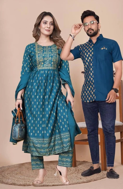 Post image *New lunching combo collection 
Lunching by 7HILLS*

*Combo price:-1150+$

Rm82 with shipping for 1 piece

*Women*
*Kurti + pant + Dupatta 
14kg REYON with foil print 
Long dupatta*
*Size:- M L Xl XXL 3xl 4xl 5xl*

*Mens* 
*Magic cotton with foil print* 
*size:-S M L Xl XXL 3xl 4xl*

*Dry clean only* 
*Weight:- 0.810GM*