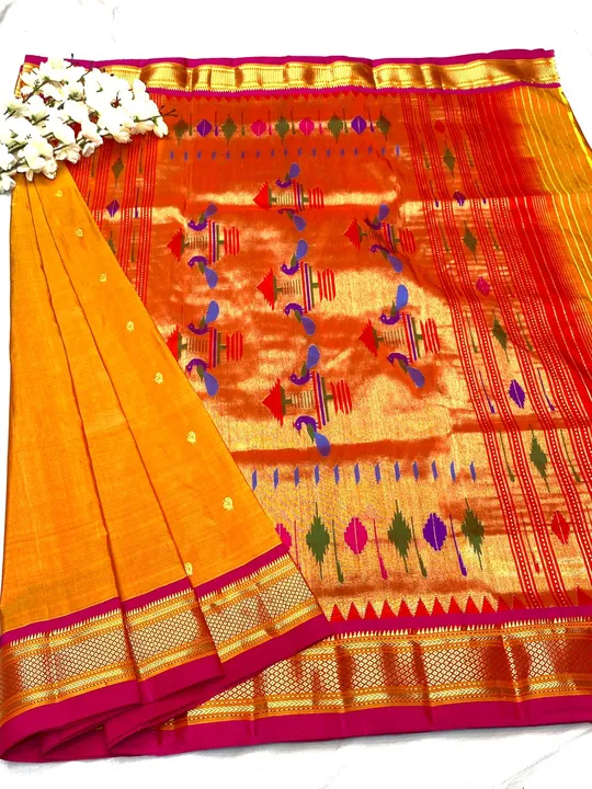 Pure silk handloom paithani  uploaded by SAMARTH PAITHANI WHAT'S UP 8087211077 on 4/27/2024