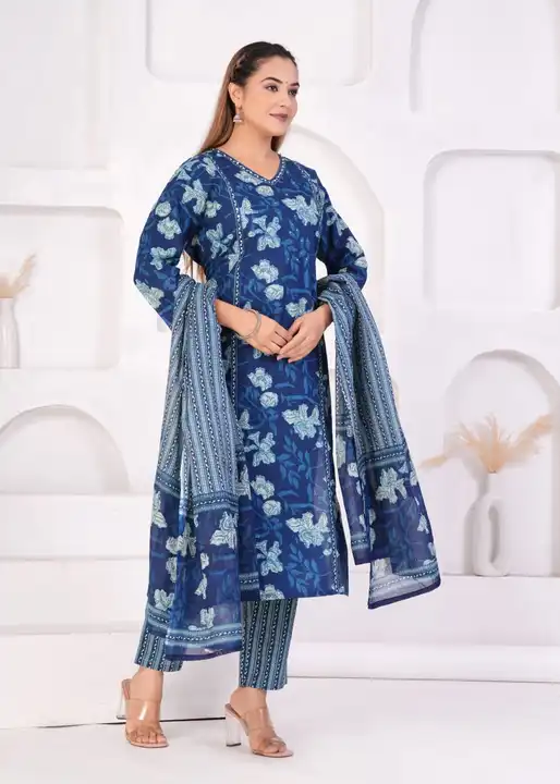 NEW LAUNCH 

DUPATTA 3 PIECES SUIT 
SET* COTTON FEBRIC 

KURTI WITH 44" LENGTH,  PANT WITH 38 LENGTH uploaded by Saiba hand block on 4/28/2024