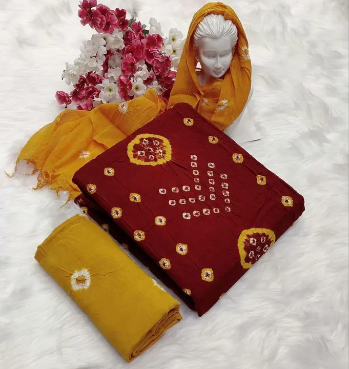 TAMANNA Fabric:PURE REYON BANDHEJ DRESS MATERIAL uploaded by Shiva Enterprise on 4/29/2024