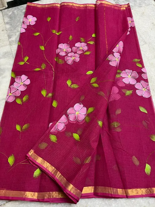 Post image pure Kota cotton hand painting saree 
get suit and sarees direct from manufacture at best price deal
