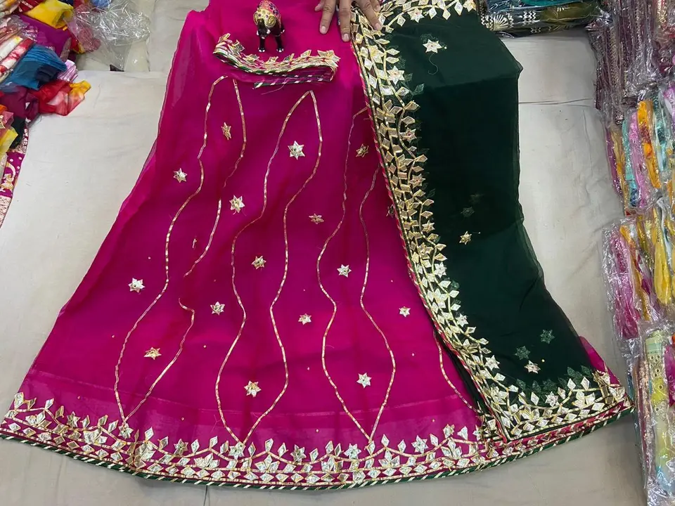 9983344462.   Sale sale sale 
New Launched ,❤️❤️😍
Beautiful heavy pure organza ganja fabric contras uploaded by Gotapatti manufacturer on 4/29/2024