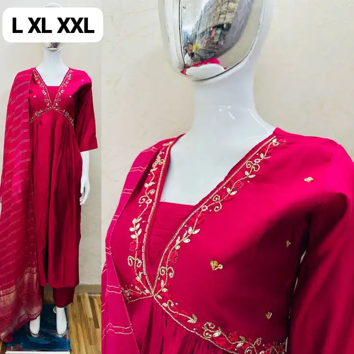Exclusive Roman silk Alia cut three piece catalogue  uploaded by Vihu fashion on 4/30/2024