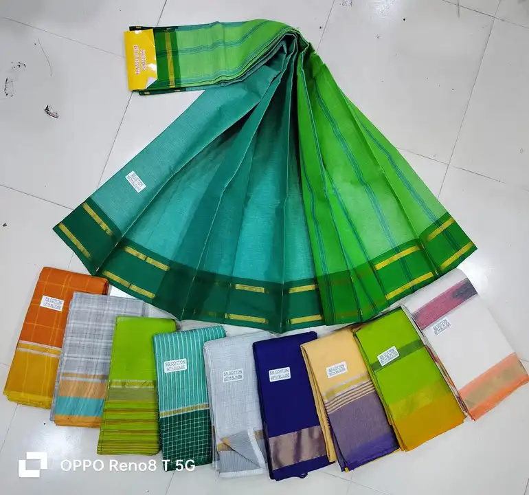 Katari SOUTH COTTAN PLAIN And Checks SAREE WITH BLOUSE
100% COTTON
 uploaded by Shv Sh Handloom on 4/30/2024