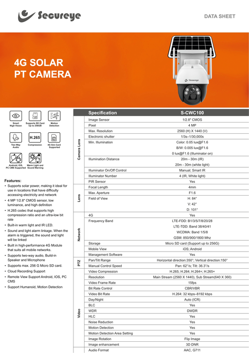 Secureye solar 4mp PT Camera uploaded by Shree Guruganesh Computers on 5/1/2024