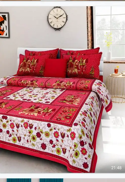 Pure cotton double bed bedsheet with 2 pillow cover  uploaded by The print house  on 5/1/2024