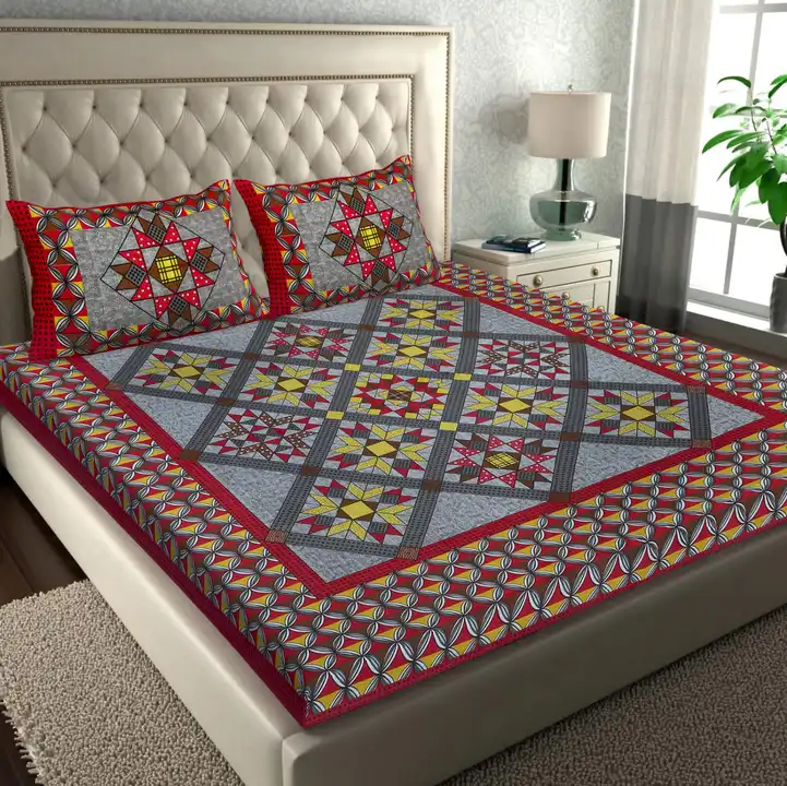 Pure cotton double bed bedsheet with 2 pillow cover  uploaded by The print house  on 5/1/2024